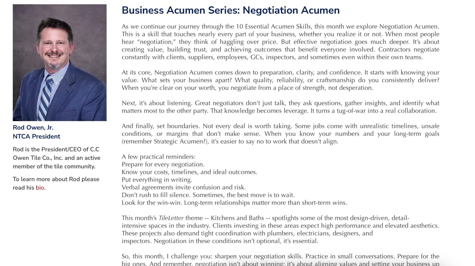 NTCA Presidential Letter October 25